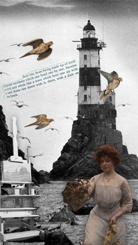 to the lighthouse -virginia woolf To The Lighthouse Aesthetic, Virginia Wolf Aesthetic, Virginia Woolf To The Lighthouse, Virginia Woolf Wallpapers, Lighthouse Keeper Aesthetic, Seaside Cottagecore, Virginia Woolf Aesthetic, To The Lighthouse Virginia Woolf, Lighthouse Core