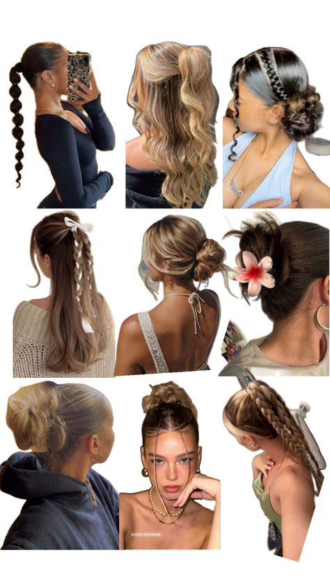 Private School Hairstyles Hair Up, Rain Proof Hairstyles, Fancy Dinner Hairstyles, Hairstyles For Layered Hair Easy, Thick Hair Hairstyles, Preppy Hairstyles, Feminine Hairstyles, Hairstyle Examples, Hair Curling Tips