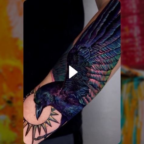 Such A Detailed Tattoo 👀 - Artsy | Snapchat Raven Tattoo, Detailed Tattoo, Inked Magazine, Under My Skin, January 22, January 1, Color Tattoo, Tattoo Artist, Tattoo Artists