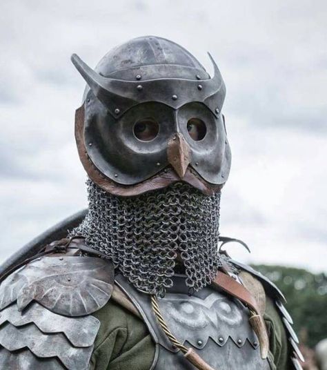 Drop Everything and Check Out This Mega Dump of Pics - Funny Gallery Owl Helmet, Medieval Helmets, Armor Clothing, Knights Helmet, Historical Armor, 다크 판타지, Knight Armor, Arm Armor, Medieval Armor