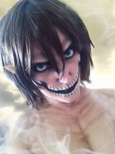 Impressive!  Eren Jaeger Titan Cosplay, Attack on Titan/Shingeki no Kyojin Eren Titan Form, Eren Titan, Titan Cosplay, Couples Cosplay, Epic Cosplay, Attack On Titan Eren, Special Effects Makeup, Fx Makeup, Steampunk Costume