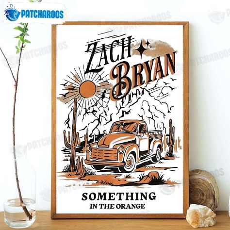 Corkboard Decor, Something In The Orange, Print Outs, Zach Bryan, Orange Print, Gig Posters, Music Poster, Room Inspo, Country Music