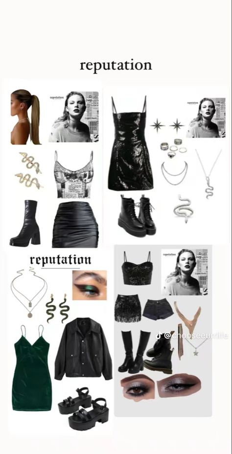 Taylor Swift Reputation Era Outfits, Reputation Outfits, Dress Code Outfits, Taylor Swift Costume, Bad Girl Style, Eras Tour Outfit, Taylor Outfits, Taylor Swift Party, Taylor Swift Tour Outfits