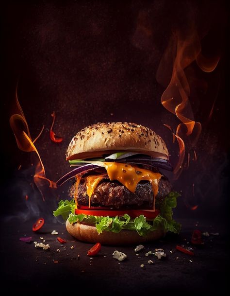 Burger Drawing, Spicy Burger, Mobile App Design Inspiration, Homemade Burgers, Burger Bar, Beef Burgers, Turkey Burgers, Good Burger, Recipe Images