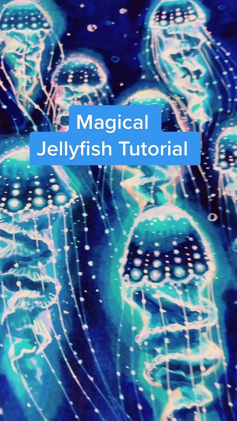 Magical Jellyfish Drawing, How To Make A Jellyfish, How To Paint Jellyfish, How To Draw Jellyfish, Magical Jellyfish, Jellyfish Tutorial, Diy Jellyfish, Jellyfish Drawing, Princess Jellyfish