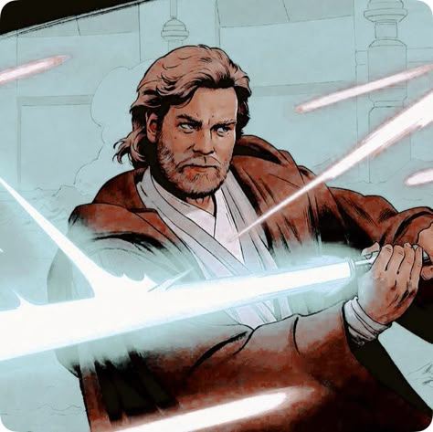 Obi Wan Pfp, Star Wars Pfp Aesthetic, Star Wars Comic Icons, Anakin Skywalker Comic Pfp, Obi Wan Kenobi Cartoon, Obi Wan Kenobi Icon Clone Wars, Star Wars Fanart Obi Wan, Star Wars Fan Art Obi Wan, Obi One