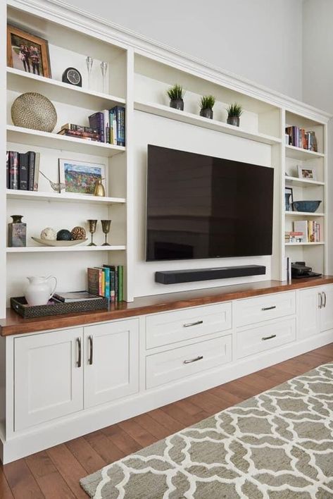 Living Room Built In Units, Built In Tv Cabinet, Tv Stand Ideas, Tv Wall Units, Built In Wall Units, Decor Tv Stand, Tv Wall Cabinets, Built In Entertainment Center, Built In Shelves Living Room