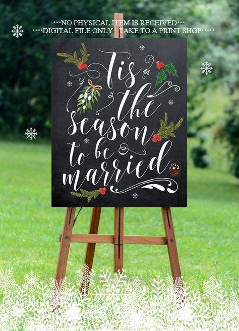 Christmas Wedding Themes, Just Married Sign, Wedding Hacks, Christmas Wedding Decorations, Wedding Chalkboard Signs, Winter Wedding Decorations, December Wedding, Winter Wonderland Wedding, Chalkboard Wedding