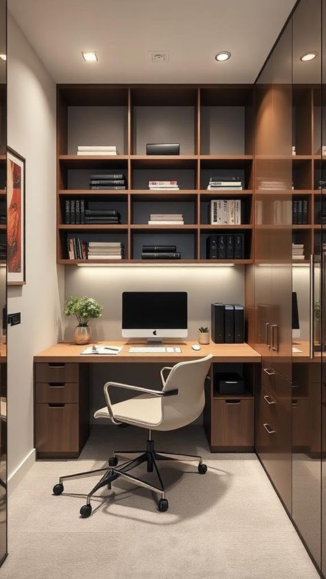 7 Essential Tips for Small Office Design and Interior Office Design Interior, Small Office Design Interior, Desk Nook, Small Office Design, Save Room, Office Items, Clean Office, Multifunctional Furniture, Smart Storage