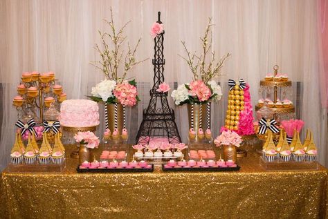 Anaida's Creations 's Bridal/Wedding Shower / French / Parisian - Photo Gallery at Catch My Party Paris Bridal Shower Theme, Beach Wedding Shower, Parisian Baby Showers, Paris Themed Birthday Party, Paris Bridal Shower, Fiesta Shower, Parisian Party, Paris Birthday Parties, Wedding Shower Party