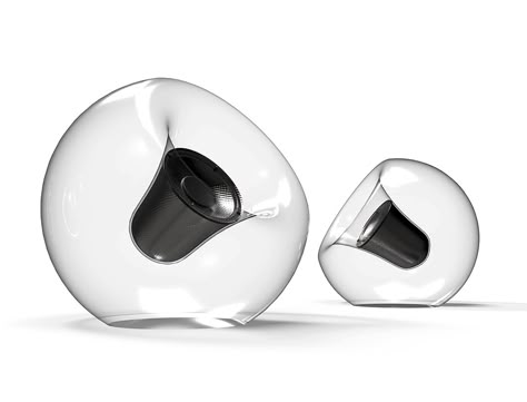 The FiPo looks like an evolved solo version of Harman Kardon's Soundsticks. Designed as a unit that fits into a spherical glass structure, the Bluetooth Speakers Design, Sound Room, Cmf Design, Glass Structure, Audio Design, Industrial Design Sketch, Harman Kardon, Speaker Design, Charles Eames