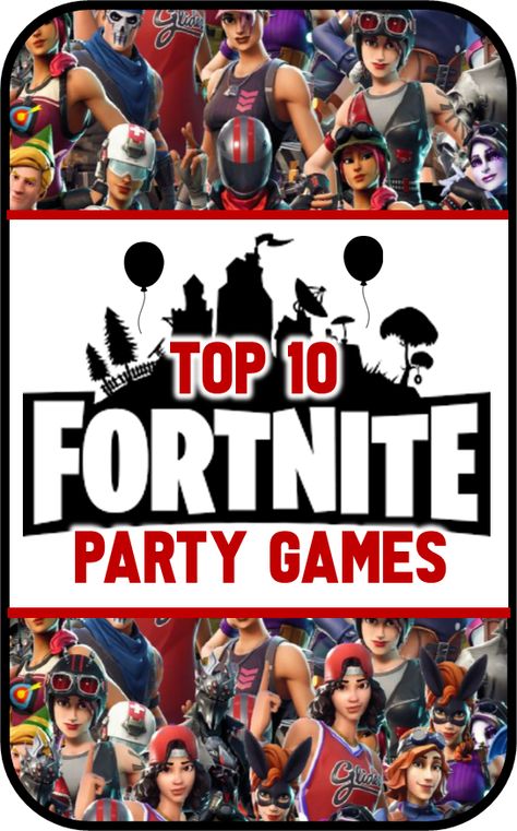 Fortnite Theme Party Games, Fortnite Scavenger Hunt Ideas, Fortnite Birthday Party Game Ideas, Fortnite Scavenger Hunt, Fortnight Party Games, Fortnite Games For Party, Fortnite Birthday Games, Fortnite Nerf Birthday Party, Gamer Party Games