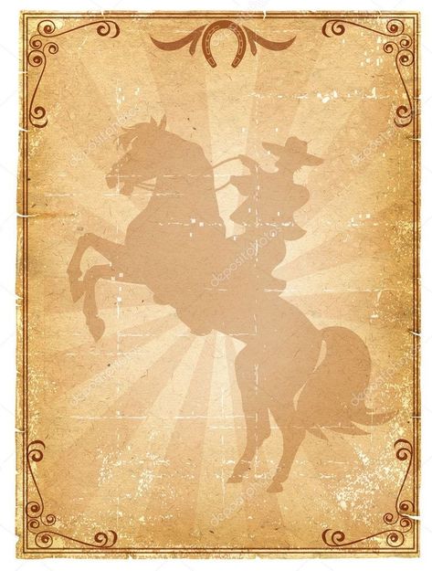 Flask Quotes, Western Stencils, Background For Text, Cowboy Invitations, Rodeo Poster, Western Posters, Wild West Party, Cowboy Vintage, Old Paper Background