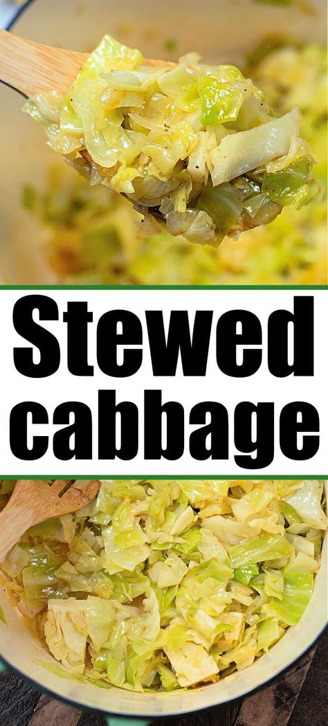 This buttered cabbage stewed recipe is pure comfort food. Cooked in a dutch oven on your stovetop or in an Instant Pot it's cheap and delish. #cabbage #butteredcabbage #stewedcabbage Dutch Oven Cabbage Recipes, Seasoning For Cabbage, Stewed Cabbage, Cabbage Cooked, Keto Cabbage Recipe, Best Cabbage Recipe, Cabbage Steaks Recipe, Easy Cabbage Recipes, Fall Sides