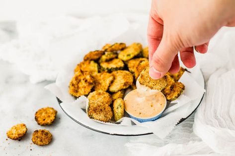 Air Fryer Fried Pickles & Boom Boom Fry Sauce - Healthy Little Peach Air Fryer Fried Pickles, Df Meals, Boom Sauce, Healthy Little Peach, Buffalo Chicken Tenders, Sausage Balls Recipe, In And Out Burger, Paleo Sauces, Zucchini Chips Baked