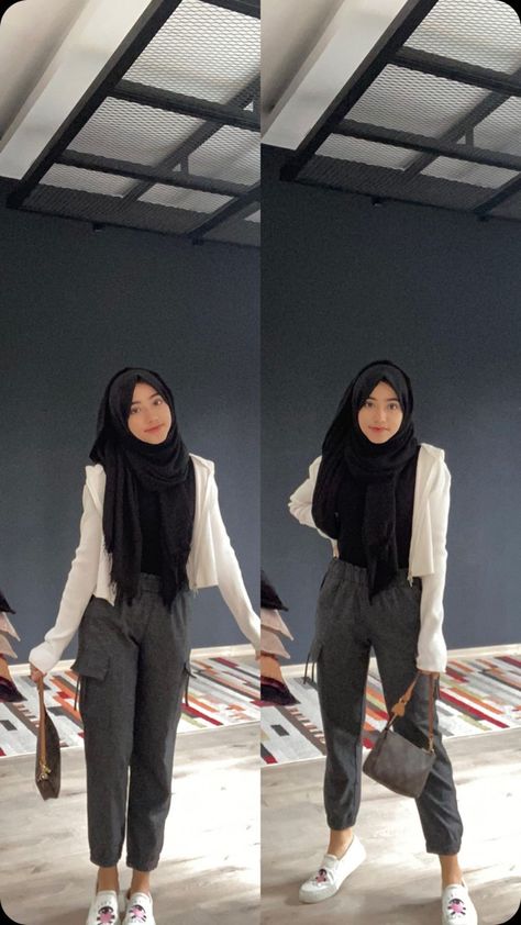 Outfit Hijab Casual Simple, Outfit Hijab Simple, Ootd Hijab Style, Outfit Hijab Casual, Dress Gamis, Muslim Outfits Casual, Hijab Style Casual, Hijabi Fashion Casual, Casual Hijab Outfit