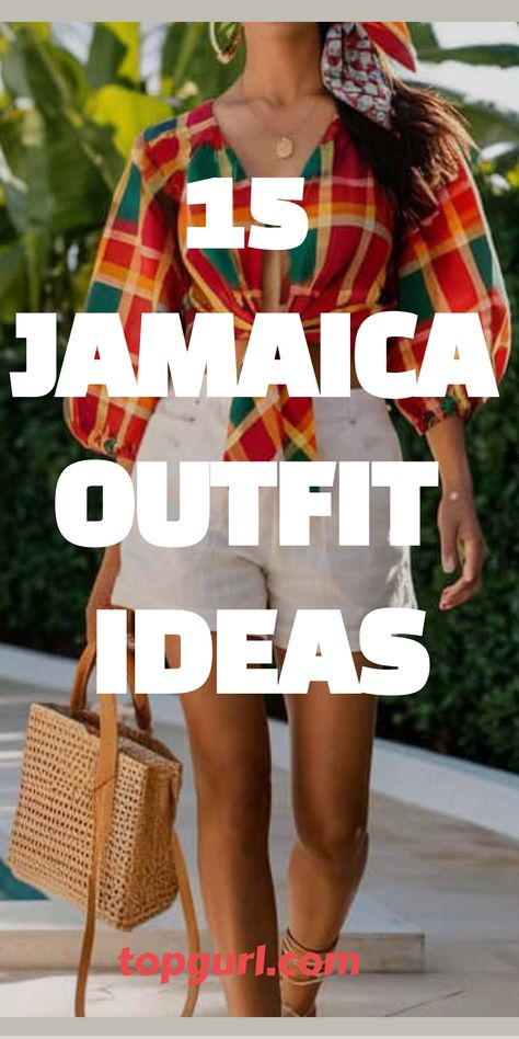 15 Jamaica-Inspired Outfit Ideas That Are Straight Up Outfit For Vacation Beach, Jamaican Fashion Outfits, Jamaica Club Outfit, Reggae Concert Outfit Black Women, Jamaica Holiday Outfits, Reggae Party Outfit, Jamaica Outfits Ideas, Jamaican Party Outfit, What To Wear In Jamaica Outfit Ideas