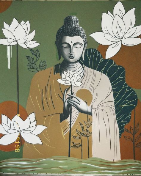 PAINTED , Wall Mural , Gautam Buddha ✨#create_differently . . . . . . #wallart #wallmural #wallpainting #walldecoration #walldesign #walldecor #wallartdecor #wallmural #artwork #artist #artvsartist #artoftheday #artlover #artofinstagram #instagram #art #aesthetics Buddha Wall Painting, Painted Wall Mural, Gods Painting, Gautam Buddha, Buddha Painting, Art Aesthetics, Painted Wall, Mixed Media Artists, Instagram Art