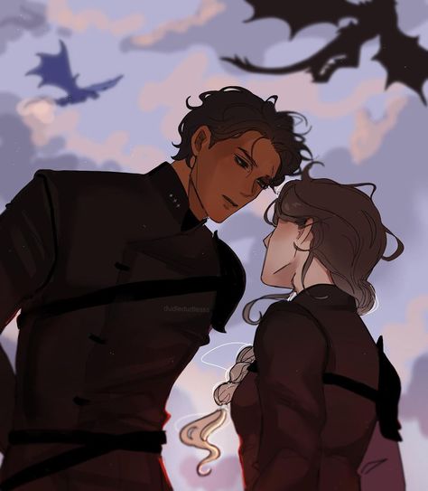 Xaden and Violet Characters belong to @rebeccayarros • • • • • #digitalart #digitalartist #fourthwing #bookart #bookfanart… | dudles (@dudledudlesss) on Instagram Sydney Mack, Violet And Xaden, Wings Book, Fanart Sketch, Wings Wallpaper, Wings Art, Fourth Wing, Character Aesthetics, Dragon Wings