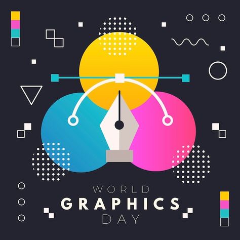 World Graphics Day, Printing Company Logo, Timeline Infographic Design, Geometric Shapes Wallpaper, Rome Map, Graphic Design Letters, Flat World, Infographic Map, Day Illustration