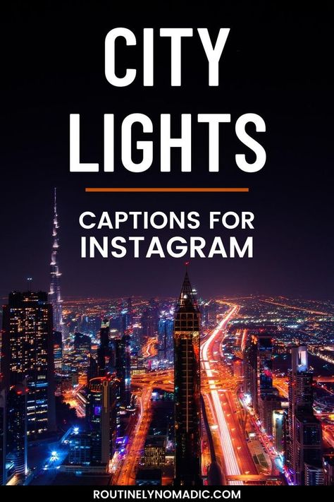 City at night with words city lights captions for Instagram Lights Captions For Instagram, Lights Caption Instagram, Night Light Quotes, City Lights Quotes, Light Captions, Night Out Captions, Lit Captions, City Quotes, Evening Quotes