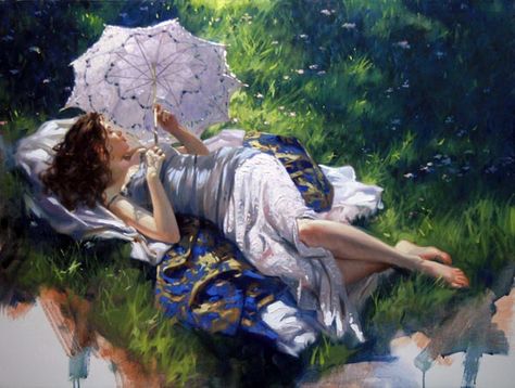 Richard S Johnson, Richard Johnson, Contemporary Expressionism, Dorm Art, Impressionist Paintings, Art Institute Of Chicago, Artwork Painting, Secret Garden, Female Art