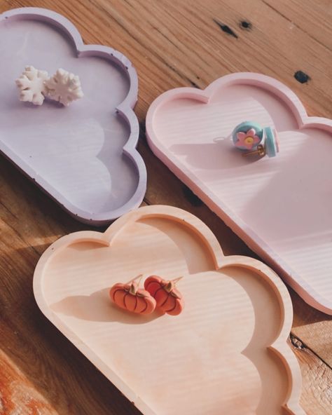 Of prettiest clouds ☁️ Shop only on www.themumcandles.com 🫶🏻 For the cutest clay jewellery visit @clay.bydeeja ✨ #smallbusinesssupport #themumcandlesco Clay Cloud, Clay Aesthetic, Concrete Crafts, Vegan Candles, Clay Jewellery, Modeling Clay, Diy Pottery, Cute Clay, Handmade Clay