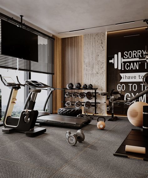 51 Home Gym Ideas With Tips & Inspiration To Help You Design Yours Gym Ideas Home, Gym Decor Ideas, Gym Decorating Ideas, Gym At Home Ideas, Mini Gym At Home, Mini Gym At Home Ideas, Mini Home Gym, Home Gym Ideas, Dream Home Gym