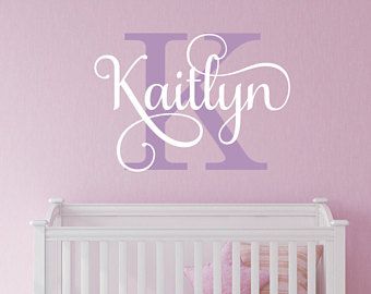 Fancy Name Decal, Fancy Wall Decal, Gold Wall Decal, Vinyl Name Decal, Wall Decal Nursery, Name Decals, Personalized Girl Decals Gold Wall Decals, Girl Decals, Monogram Stickers, Gold Wall, Nursery Wall Decals, Gold Walls, Vinyl Wall Decals, Girl Room