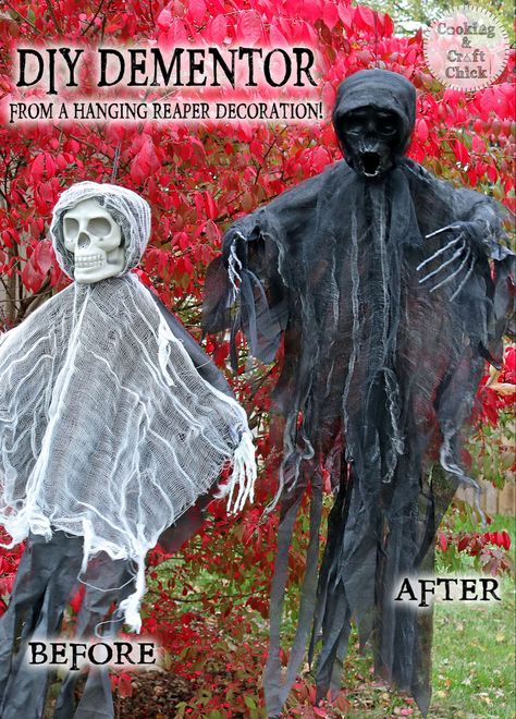 Diy Dementor Decoration, Dementor Diy, Diy Dementor, Harry Potter Dark Arts, Skeleton Reaper, Harry Potter Dementors, Diy Harry Potter Crafts, Halloween Harry Potter, Harry Potter Halloween Costumes