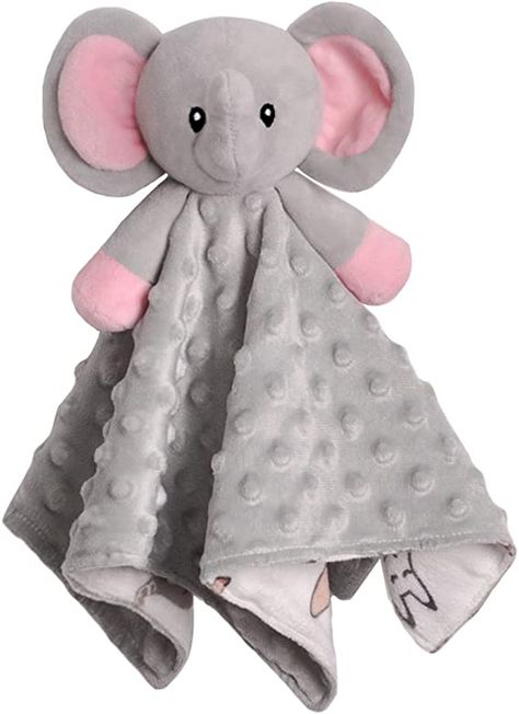 Minky Fabric Stuffed Animals, Baby Cuddle Blanket, Fabric Elephant, Lovey Blanket Pattern, Baby Lovies, Baby Blankie, Elephant Stuffed Animal, Tie Blankets, Baby Security Blanket