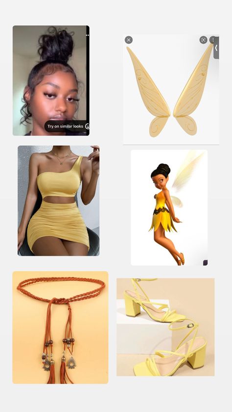 Iridessa Halloween Costume, Yellow Fairy Costume Halloween, Princess Tiana Halloween Costume College, Iridessa Costume Halloween, Iridessa Tinkerbell Costume, Tinkerbell Costume Black Women, Disney Fairy Costumes, Iridessa Fairy Costume, Yellow Costume Ideas