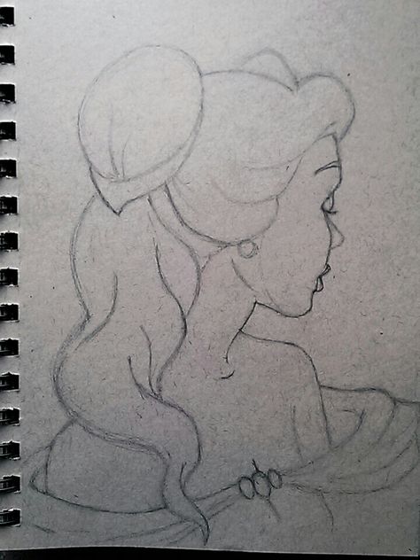 Belle Beauty and the Beast Disney princess sketch drawing fanart Beauty And The Beast Pencil Drawings, Easy Disney Princess Drawings, Beauty And The Beast Doodles, Drawing Ideas Disney Princesses Sketch, Things To Draw Disney Characters Sketch, Disney Princess Art Sketches, Beauty And The Beast Drawing Easy, Belle Drawing Easy, Beauty And The Beast Drawing Sketches