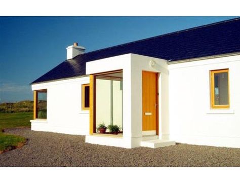 Modern Irish Cottage, Irish Cottage Renovation, Irish House Plans, Country Cottage House Plans, Cottage Extension, Cottage Porch, Contemporary House Exterior, Rural House, Irish Cottage