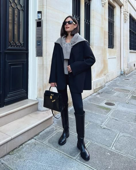 Riding Boots Outfit, Vinter Mode Outfits, Effortless Chic Outfits, Riding Boot Outfits, March Outfits, November Fashion, Style Blazer, Outfit Black, Neutral Fashion