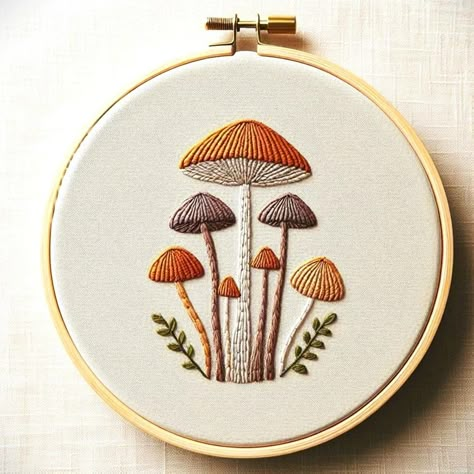 Mushroom Embroidery Pattern Digital Download, Hand Embroidery Files Art Template, Wall Hanging DIY Gift, 6 Different Sizes Instant Download - Etsy Ship Embroidery Design, Backstitch Embroidery Designs, Machine Embroidery Files, Woodsy Embroidery, Hand Stitching Designs, Hand Embroidery On Clothes, Mushroom Embroidery Pattern, Machine Embroidery Stitches, Embroidery Machine Projects