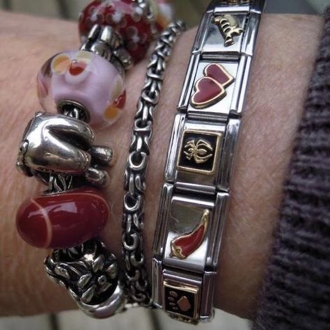 bracelet, jewelry, jewelry aesthetic, charms, y2k, clean, fashion, 2000s fashion, 2000s trends, Exciting Life Aesthetic, Nomination Bracelet, Stacked Rings, Italian Bracelet, Van Dijk, Dope Jewelry, Funky Jewelry, Jewelry Lookbook, Dream Jewelry