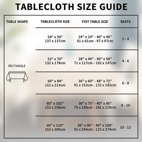 Amazon.com: Softalker Rectangle Tablecloth Waterproof & Stain Resistant Table Cloth Wrinkle Free Fabric Washable Polyester Table Cover for Dining/Party/Buffet/Wedding (60x84 inch, White): Home & Kitchen Table Cloth Size Chart, Tablecloth Dimensions, Table Cloth Weights, Table Cloth Size Chart Square, Tablecloths Weights, Tablecloth Size Chart Amazon.com, Table Measurements, Wrinkled Clothes, Tablecloth Sizes