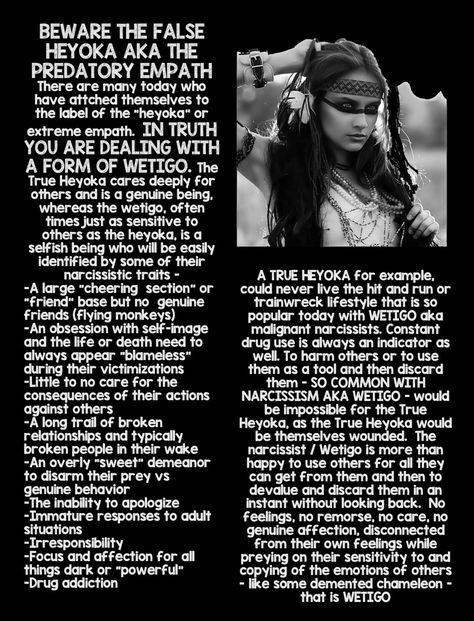 Beware the false heyoka aka the predatory empath.  False heyoka, modern narcissism, narcissist, NPD, borderline, bipolar, wetigo, modern evil. Heyoka Empath Symbol, Heyoka Empath Tattoo, Heyoka Empath Quotes, Empath Symbol, Heyoka Empath, Heyoka Empath Traits, Heyoka Empath Truths, Empaths And Narcissists, Empaths Be Like