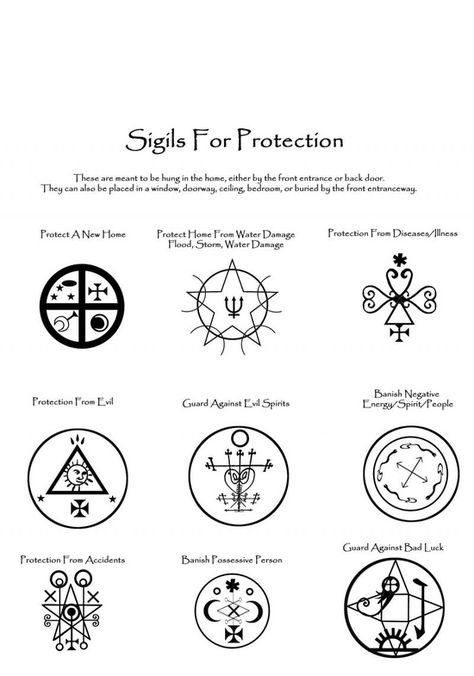 Sigils for Protection - cute-tattoo Protection Sigils Witchcraft, Protection Sigils, Wiccan Symbols, Protection Symbols, Sigil Magic, Magic Symbols, Symbols And Meanings, Wiccan Spells, Spell Book