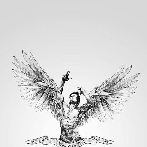 Guardian Angel Tattoo Designs, Full Chest Tattoos, Guardian Angel Tattoo, Atlas Tattoo, Archangel Tattoo, Samurai Tattoo Design, Drawing Superheroes, Snake Tattoo Design, Wrist Tattoos For Guys