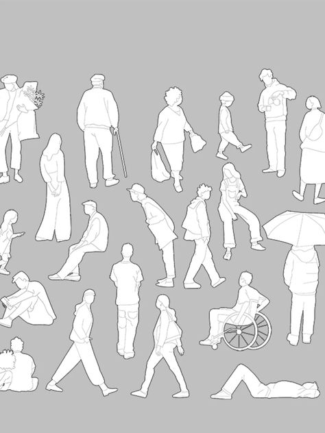 Show it Better | Resources Human Entourage Architecture, Render People Architecture, Human Side View, People Png Architecture, Urbanism Diagram, Human Figure Architecture, People Illustration Simple, Architecture People Figures, Architecture Entourage