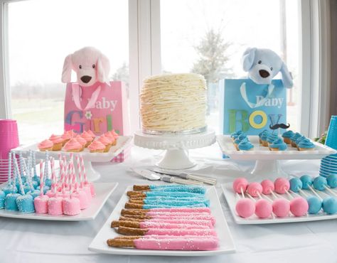 ⭐ Gender reveal parties are an exciting way to celebrate the impending arrival of your newest family member. They allow friends and family to come toget... - Gender Reveal Dessert Table, Gender Reveal Dessert, Gender Reveal Food, Creative Gender Reveals, Christmas Gender Reveal, Gender Reveal Unique, Gender Reveal Games, Breezeway Ideas, Baby Reveal Party