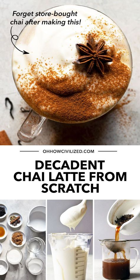 Chi Tea Latte Recipe, Chia Latte Recipe, Best Chai Recipe, Diy Chai Latte, Homemade Chai Latte, Frother Recipes, Masala Chai Recipe, Chai Tea Latte Recipe, Homemade Chai Tea