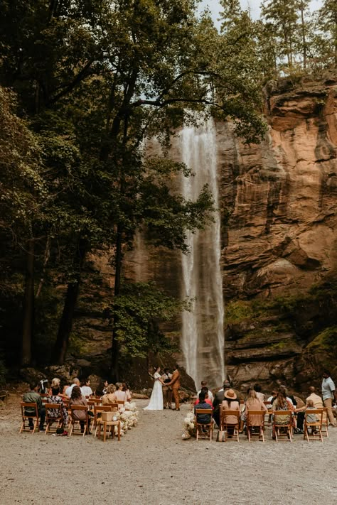 Narnia Wedding, Toccoa Falls, Christmas Winter Wedding, Thistle Wedding, Black And White Wedding Theme, Dream Wedding Reception, Waterfall Wedding, Forest Theme Wedding, Paper Rings