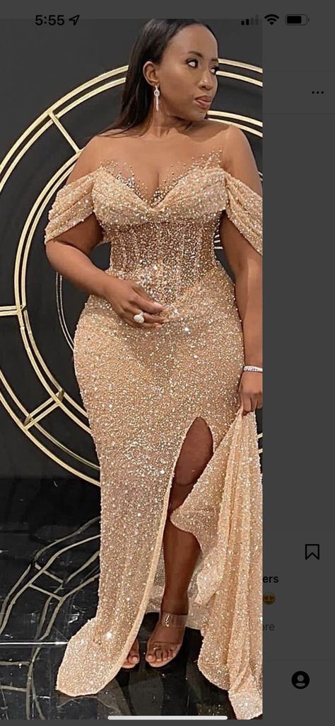 21st Birthday Outfits Plus Size Dresses, Rose Gold Grad Dress, Formal Dresses For Thick Body Types, Prom Dress Inspiration Plus Size, Nude Prom Dresses Black Women, Custom Dresses Birthday, Gold Corset Prom Dress, Matric Dance Dresses Ideas, Gold Aso Ebi