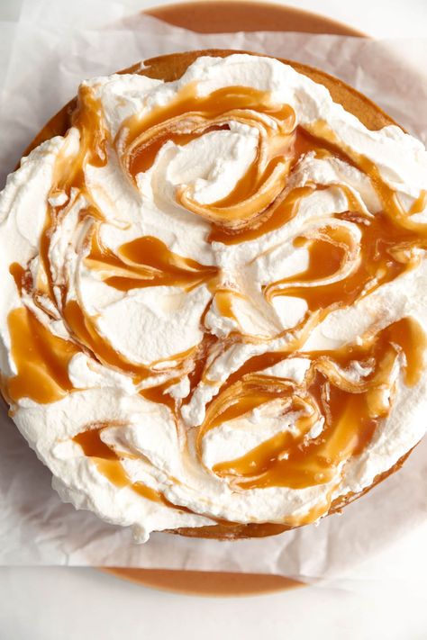 Pumpkin Cheesecake with Whipped Cream and Salted Caramel - Broma Bakery Broma Bakery Pumpkin, Cheesecake Salted Caramel, Caramel Pumpkin Cheesecake, Fall Cheesecake, Cheesecake With Whipped Cream, Cheesecake Pumpkin, Broma Bakery, Gingersnap Crust, Caramel Drizzle