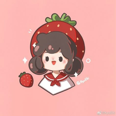 Tanghulu Drawing, Strawberry Art, Chibi Girl, Hello Kitty Iphone Wallpaper, Graphic Design Lessons, Art Wallpaper Iphone, Character Design Animation, Cute Anime Wallpaper, Girls Cartoon Art