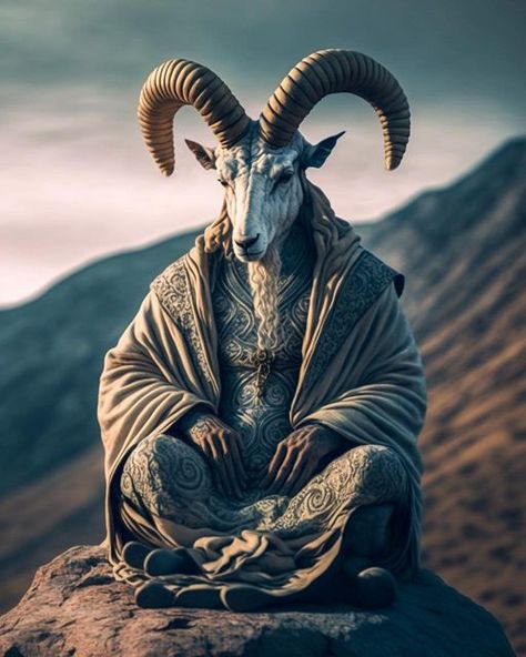 G.o.a.t Wallpaper, Peace Meditation, Goat Art, Peace Illustration, Creature Artwork, Dark Art Tattoo, Fantasy Paintings, Beautiful Dark Art, Mystical Art