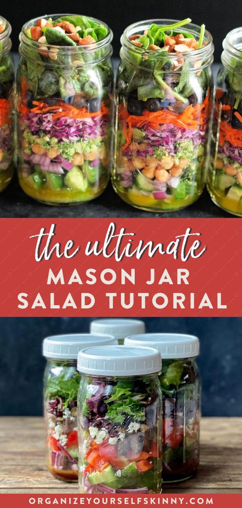 Building A Salad, Whole30 Mason Jar Salad, Mason Jar Chef Salad, Making Salads For The Week, Mason Salad Jars, Mason Jar Salad Order, Glass Jar Salads, Cobb Salad Mason Jar Recipe, Jar Salad Recipes Healthy